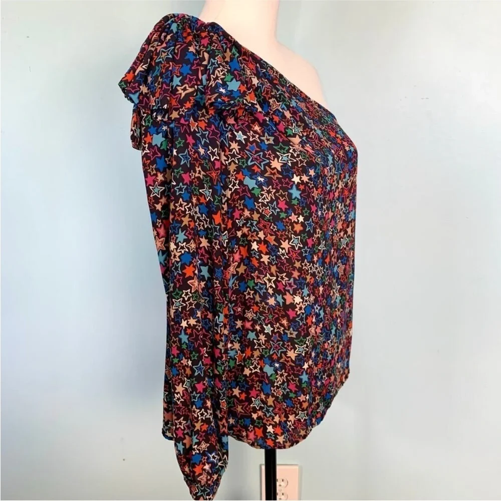 J. Crew One Shoulder Top in Kaleidoscope Star Print